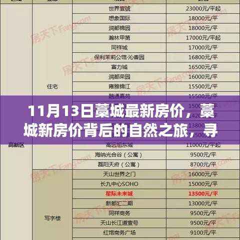 11月13日藁城最新房价,探寻心灵宁静与自然之旅的居住选择